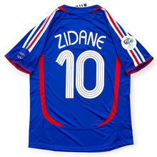 Load image into Gallery viewer, 2006 Adidas France World Cup Zinedine Zidane Blue Jersey Shirt Home Kit Vintage Retro Embroidered