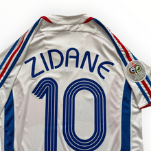 Load image into Gallery viewer, 2006 Adidas France World Cup Zinedine Zidane MENS Jersey Shirt Away Kit Vintage Retro Embroidered Gold