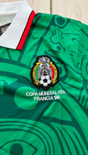 Load image into Gallery viewer, ABA Mexico 1998 World Cup Home Jersey - Retro Aztec Calendar 'Francia 98' Shirt embroidery logo
