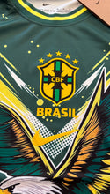 Load image into Gallery viewer, Brazil "Eagle" Special Edition Soccer Jersey - Green & Yellow Graphic Shirt MEN back Brazil logo