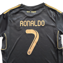 Load image into Gallery viewer, Cristiano Ronaldo 2011-12 Real Madrid Adidas Away Black Gold UCL champions league jersey Youth Kids