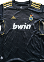 Load image into Gallery viewer, Cristiano Ronaldo 2011-12 Real Madrid Adidas Away Black Gold UCL champions league jersey Youth Kids