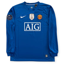 Load image into Gallery viewer, Cristiano Ronaldo 7 Manchester United 2008 Blue Long Sleeve Retro Jersey - White Champions Nike
