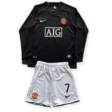 Load image into Gallery viewer, Cristiano Ronaldo #7 Manchester United Nike 2007-08 Away Jersey - Long Sleeve Kids Youth UCL Edition