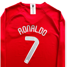 Load image into Gallery viewer, Cristiano Ronaldo #7 Manchester United Nike 2007-08 Home Jersey - Long Sleeve Kids Youth UCL Edition