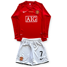Load image into Gallery viewer, Cristiano Ronaldo #7 Manchester United Nike 2007-08 Home Jersey - Long Sleeve Kids Youth UCL Edition