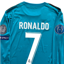 Load image into Gallery viewer, Cristiano Ronaldo #7 Real Madrid Adidas 2017-18 Away Jersey - Long Sleeve "Decimotercera" UCL Edition