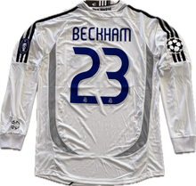 Load image into Gallery viewer, David Beckham #23 Real Madrid Adidas 2006-07 Long Sleeve Home Jersey - Final Season Champions back