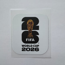 Load image into Gallery viewer, A square sticker with rounded corners featuring the FIFA World Cup 2026 logo, displayed on a light gray textured background.