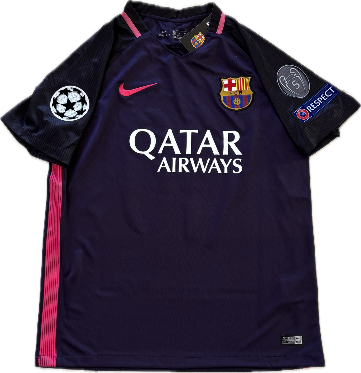 Lionel Messi #10 Nike Barcelona 2017 Purple Away Shirt w/ 5 Titles