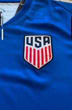 Load image into Gallery viewer, USMNT USA Men's Soccer Jersey and Shorts Set - Blue & Red Graphic Kit