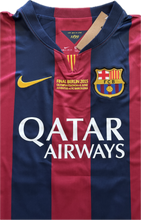 Load image into Gallery viewer, Neymar JR 11 FC Barcelona Nike 2015 Front view with Berlin, lettering, Nike and FCB logo