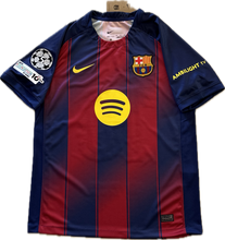 Load image into Gallery viewer, "Lamine Yamal #10 FC Barcelona Nike Jersey Full Front Display - 2025-26 Champions League Home Kit with 5 Star Badge, Official Player Font"