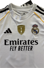 Load image into Gallery viewer, Mbappé #10 Real Madrid 2025-26 Youth Kids Home Kit (Jersey + Shorts) Adidas Champions Patch