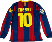 Load image into Gallery viewer, FC Barcelona Nike 2009-2010 Messi #10 Long Sleeve Home Jersey with FIFA Champions Patch