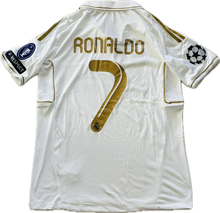 Load image into Gallery viewer, Real Madrid 2011-12 Home Jersey Cristiano Ronaldo #7 Adidas Gold Special Edition UCL Champions League Ball MENS