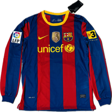 Load image into Gallery viewer, FC Barcelona Nike 2009-2010 Messi #10 Long Sleeve Home Jersey with FIFA Champions Patch