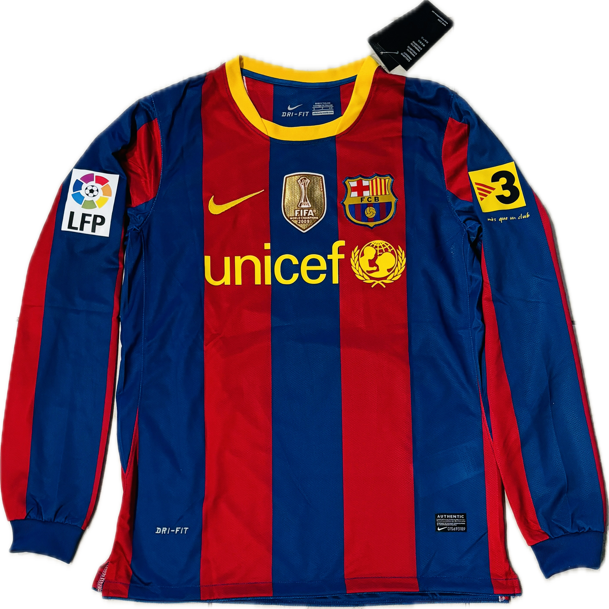 FC Barcelona Nike 2009-2010 Messi #10 Long Sleeve Home Jersey with