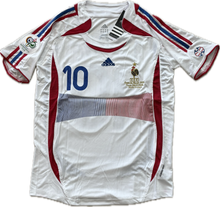 Load image into Gallery viewer, 2006 Adidas France World Cup Zinedine Zidane MENS Jersey Shirt Away Kit Vintage Retro Embroidered Gold