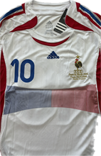 Load image into Gallery viewer, 2006 Adidas France World Cup Zinedine Zidane  MENS Jersey Shirt Away Kit Vinatge Retro Embroidered Gold