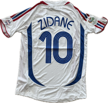 Load image into Gallery viewer, 2006 Adidas France World Cup Zinedine Zidane  MENS Jersey Shirt Away Kit Vinatge Retro Embroidered Gold