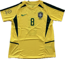 Load image into Gallery viewer, Kaka 8 Brazil Nike National Football Team Yellow 2002 World Cup Soccer Jersey Football Korea Japan