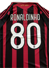 Load image into Gallery viewer, Ronaldinho 80 Jersey AC Milan Adidas 2008 2009 Retro Football Soccer Jersey Football Champions League Trophy Serie A Red Black UCL MENS