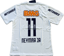 Load image into Gallery viewer, Neymar Jr #11 Santos FC Nike Soccer Jersey - Classic White Football Shirt Front View - Authentic Brazilian Football Club Jersey with Official Nike Swoosh Logo and Santos FC Crest - Premium Quality Soccer Uniform for Fans and Collectors
