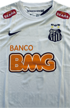 Load image into Gallery viewer, Santos FC White Jersey Full Layout - Neymar Jr #11 Nike Soccer Shirt Flat Display - Complete View of Authentic Brazilian Football Club Jersey with Official Logos, Player Name and Number - Collector Quality Football Shirt