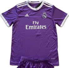 Load image into Gallery viewer,  Real Madrid 2016-2017 Cristiano Ronaldo Youth Kids UCL Final Jersey - Back View Displaying Number 7 and RONALDO Name Print - Adidas Champions League Cardiff Final White Soccer Jersey