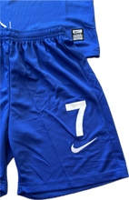 Load image into Gallery viewer, Manchester United 2007/2008 Cristiano Ronaldo Blue Nike Soccer Jersey Blue Champions League YOUTH KIDS