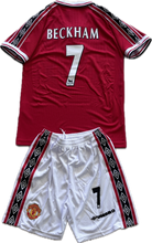 Load image into Gallery viewer, Vintage David Beckham #7 Manchester United 98/99  Umbro Red Retro Jersey English Premier League Retro YOUTH Kids