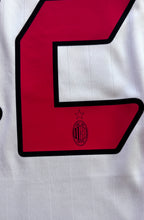 Load image into Gallery viewer,  Kaka 22 AC Milan 2006-2007 Red and Black Champions League Jersey - Close-up Detail View Showing Adidas Logo and AC Milan Crest - UEFA Final Long Sleeve Soccer Jersey