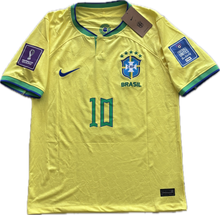 Load image into Gallery viewer, Neymar Jr. 10 Nike Brazil Jersey Yellow Leopard Design with CBF Crest MENS