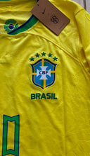 Load image into Gallery viewer, Neymar Jr. 10 Nike Brazil Jersey Yellow Leopard Design with CBF Crest MENS