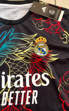 Load image into Gallery viewer, Adidas sports jersey with colorful dragon design and Real Madrid logo