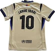Load image into Gallery viewer, Lamine Yamal #10 FC Barcelona 2025-2026 Kobe Edition Youth Kids Kit - Jersey & Shorts Set back of you with Yamal lettering