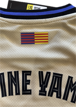 Load image into Gallery viewer, Lamine Yamal #10 FC Barcelona 2025-2026 Kobe Edition Youth Kids Kit - Jersey & Shorts Set back view with Barcelona colors