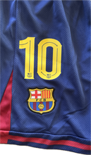 Load image into Gallery viewer, Blue sports jersey with yellow number 10 and FC Barcelona logo "FC Barcelona Youth Home Kit 2025-26 - Complete Yamal #10 Soccer Set"