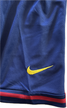 Load image into Gallery viewer, Blue sports jersey with a yellow Nike logo on a white background "Lamine Yamal FC Barcelona Youth Kit - Nike Official Jersey and Shorts"