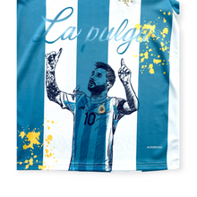 Load image into Gallery viewer, Lionel Messi #10 Argentina "La Pulga" Special Edition Kids Kit - World Cup 3-Star Away - Jersey & Shorts Set