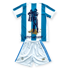 Load image into Gallery viewer, Lionel Messi #10 Argentina "La Pulga" Special Edition Kids Kit - World Cup 3-Star Away - Jersey & Shorts Set