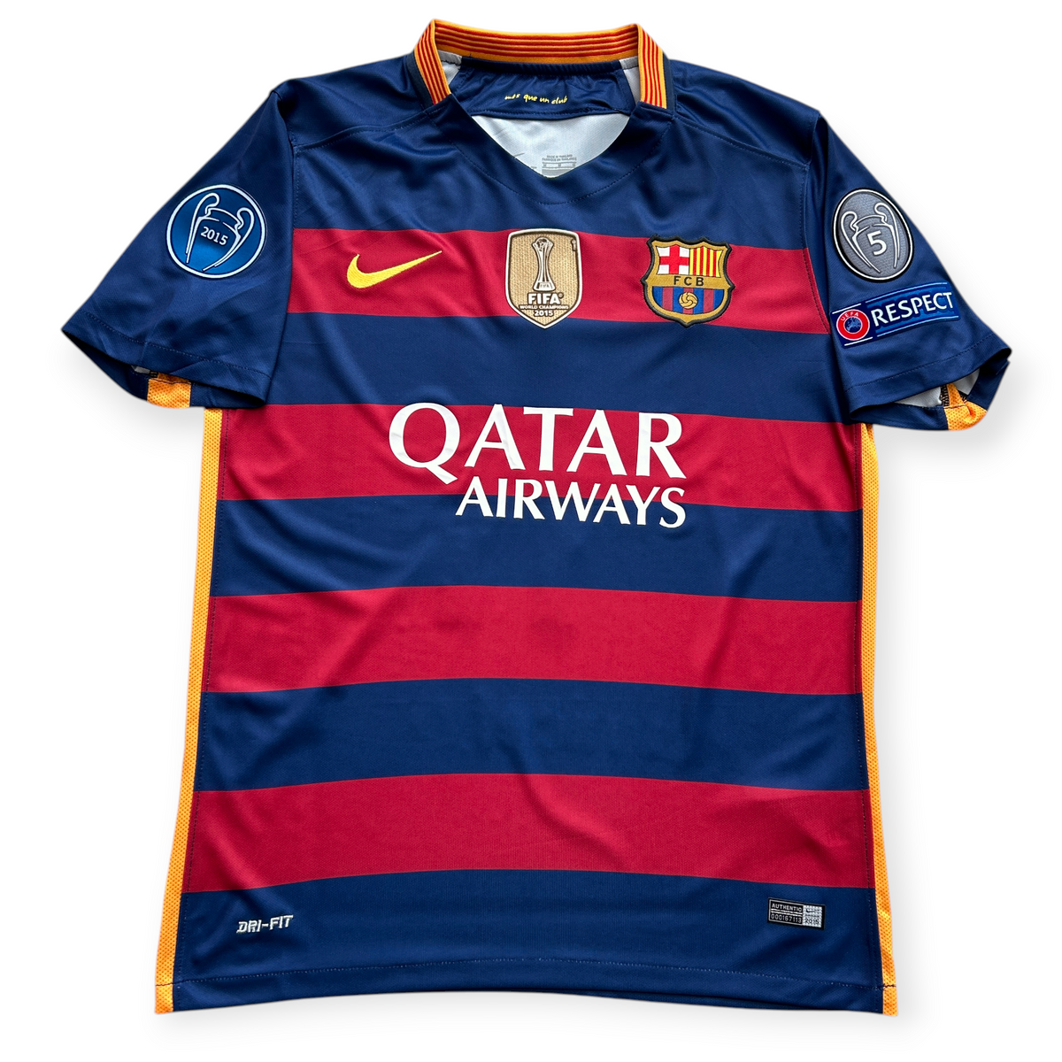 15-16 バルセロナ NEYMAR JR 10番 長袖 シャツ Neymar Jr 11 FC Barcelona 2015 Nike Final Champions League