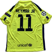 Load image into Gallery viewer, Neymar Jr #11 Nike Barcelona 2015-16 Away Jersey - Champions League & World Champions Patch back