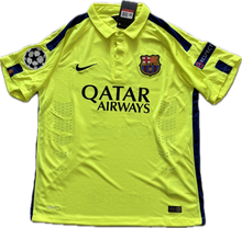 Load image into Gallery viewer, Neymar Jr #11 Nike Barcelona 2015-16 Away Jersey - Champions League & World Champions Patch back front