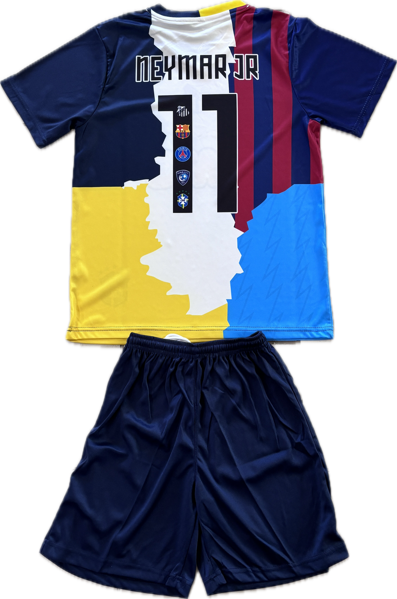 Neymar Jr #11 Youth Soccer Jersey Kit - Santos, Barcelona, Brazil