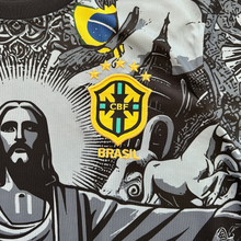 Load image into Gallery viewer, Nike BRAZIL REDEEMER AWAY Black Rare Christ the Redeemer 5 Star MENS Black & Grey Rio Landmark Shirt