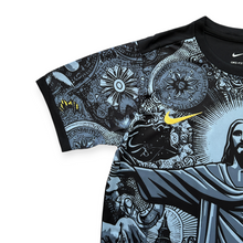 Load image into Gallery viewer, Nike BRAZIL REDEEMER AWAY Black Rare Christ the Redeemer 5 Star MENS Black & Grey Rio Landmark Shirt