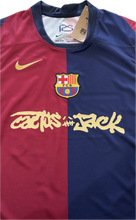 Load image into Gallery viewer, Nike FC Barcelona Travis Scott Cactus Jack Home MENS Champions League Football Soccer Jersey Blue Red front logos