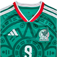 Load image into Gallery viewer, RAÚL #9 Mexico 2026 Adidas Aztec Sun Stone Green Jersey World Cup